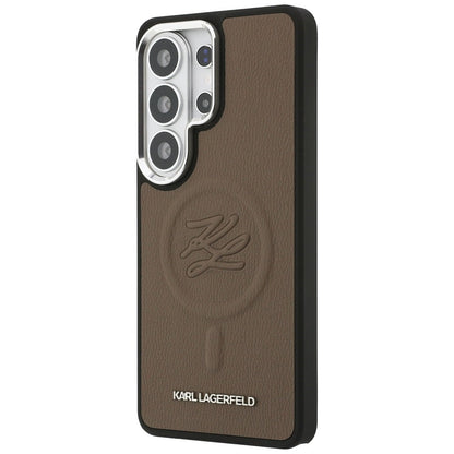 Husa MagSafe pentru Samsung Galaxy S26 Ultra S948, Karl Lagerfeld, Initial Logo Debossed, Maro
