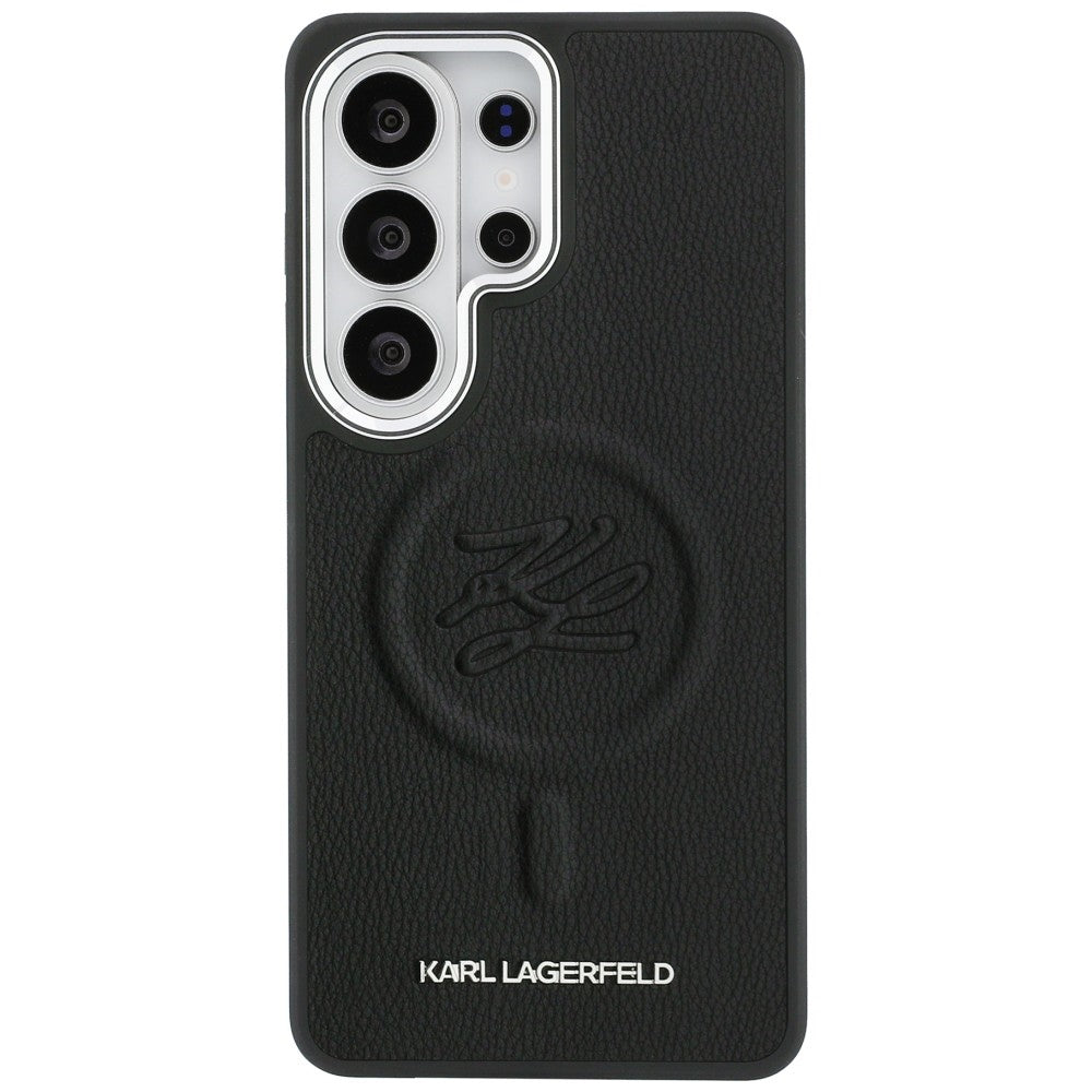 Husa MagSafe pentru Samsung Galaxy S26 Ultra S948, Karl Lagerfeld, Initial Logo Debossed, Neagra