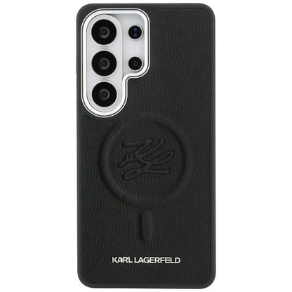 Husa MagSafe pentru Samsung Galaxy S26 Ultra S948, Karl Lagerfeld, Initial Logo Debossed, Neagra