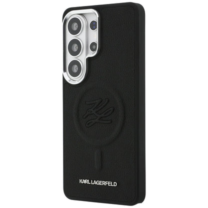 Husa MagSafe pentru Samsung Galaxy S26 Ultra S948, Karl Lagerfeld, Initial Logo Debossed, Neagra