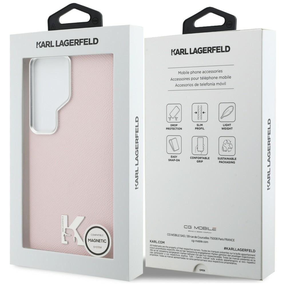 Husa MagSafe pentru Samsung Galaxy S26 Ultra S948, Karl Lagerfeld, Karl Head Logo, Roz