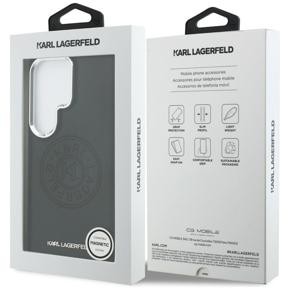 Husa MagSafe pentru Samsung Galaxy S26 Ultra S948, Karl Lagerfeld, Karl Round Point Logo, Neagra
