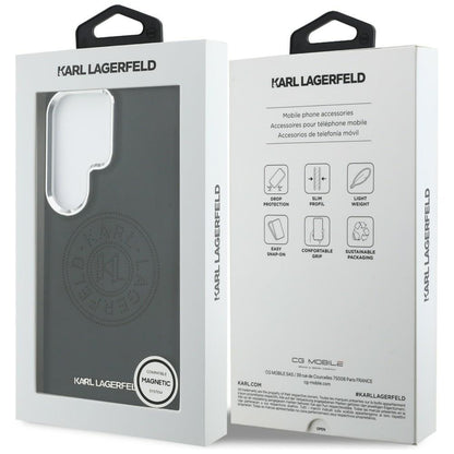 Husa MagSafe pentru Samsung Galaxy S26 Ultra S948, Karl Lagerfeld, Karl Round Point Logo, Neagra