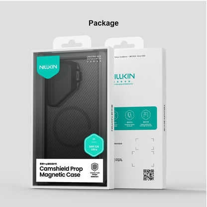Husa MagSafe pentru Samsung Galaxy S26 Ultra S948, Nillkin, CamShield Prop, Neagra Transparenta