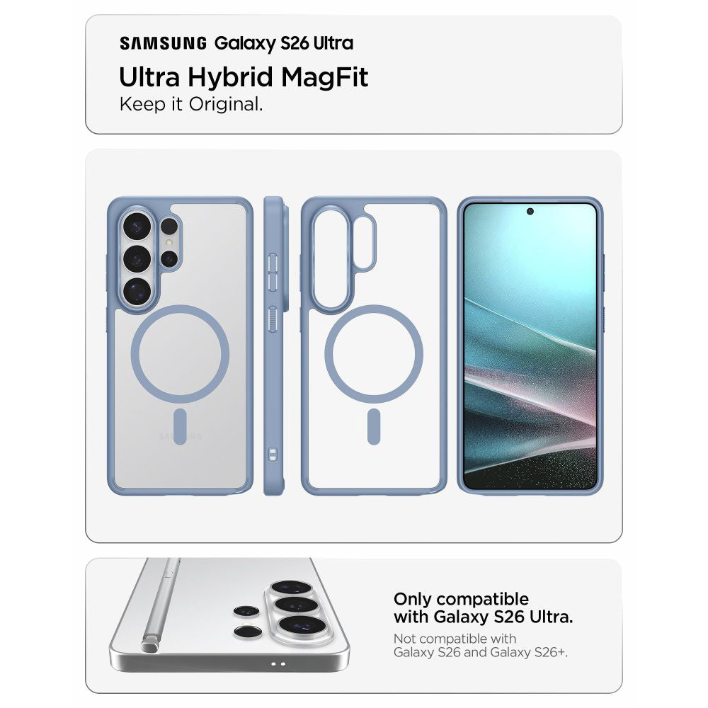Husa MagSafe pentru Samsung Galaxy S26 Ultra S948, Spigen, Ultra Hybrid, Bleu ACS11207