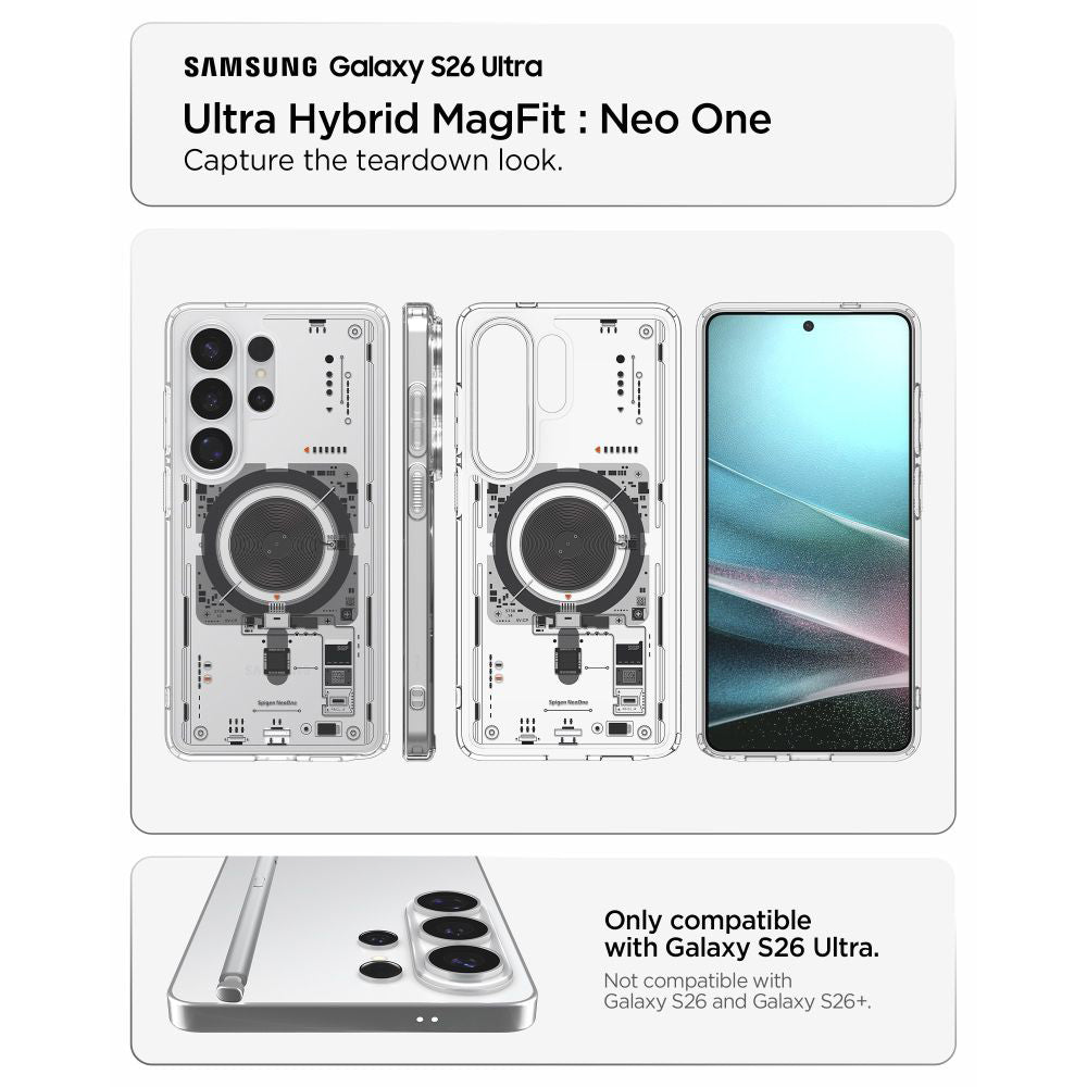 Husa MagSafe pentru Samsung Galaxy S26 Ultra S948, Spigen, Ultra Hybrid Neo One, Transparenta ACS11206