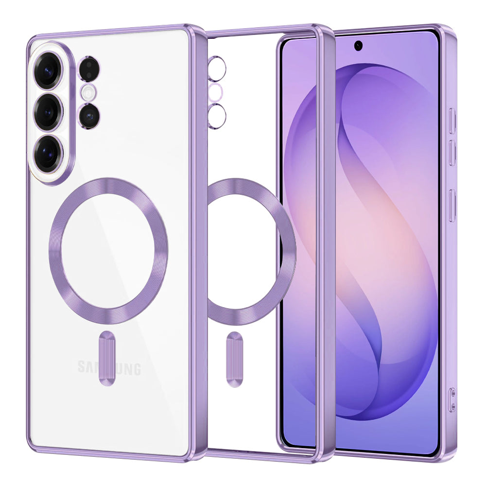 Husa MagSafe pentru Samsung Galaxy S26 Ultra, Techsuit, Luxury Crystal, Mov Deschis