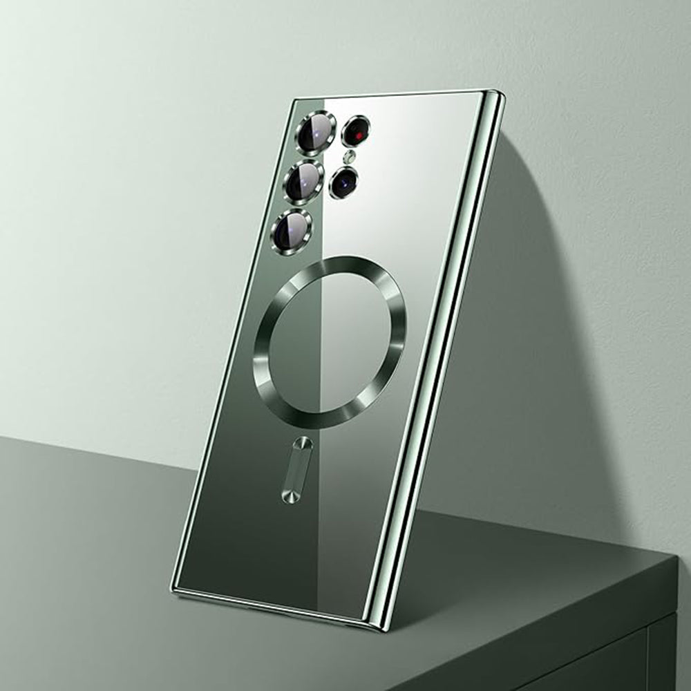 Husa MagSafe pentru Samsung Galaxy S26 Ultra, Techsuit, Luxury Crystal, Verde Inchis