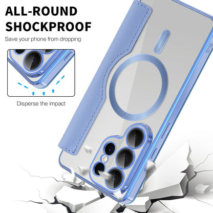 Husa MagSafe pentru Samsung Galaxy S26 Ultra, Techsuit, SmartMag Book, Bleu