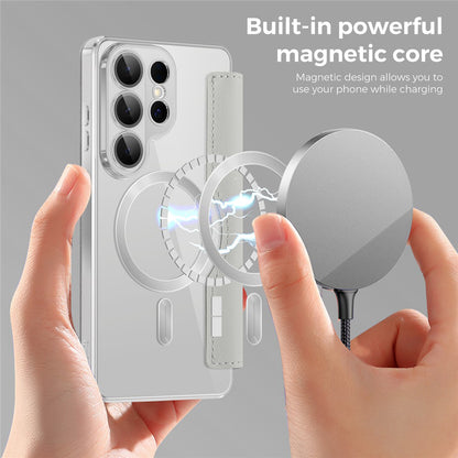 Husa MagSafe pentru Samsung Galaxy S26 Ultra, Techsuit, SmartMag Book, Gri