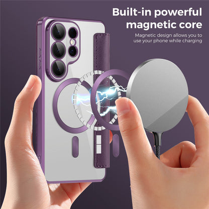 Husa MagSafe pentru Samsung Galaxy S26 Ultra, Techsuit, SmartMag Book, Mov