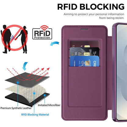 Husa MagSafe pentru Samsung Galaxy S26 Ultra, Techsuit, SmartMag Book, Mov