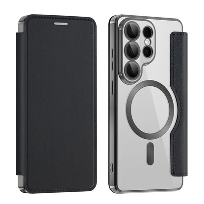 Husa MagSafe pentru Samsung Galaxy S26 Ultra, Techsuit, SmartMag Book, Neagra