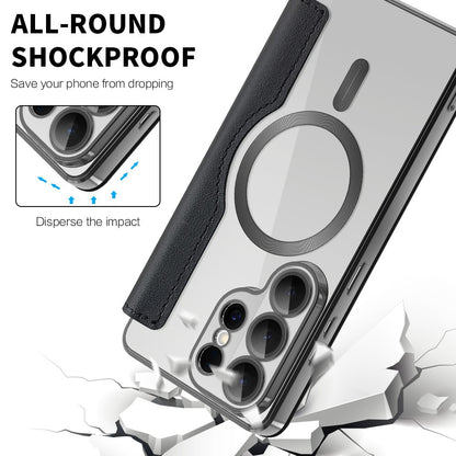 Husa MagSafe pentru Samsung Galaxy S26 Ultra, Techsuit, SmartMag Book, Neagra