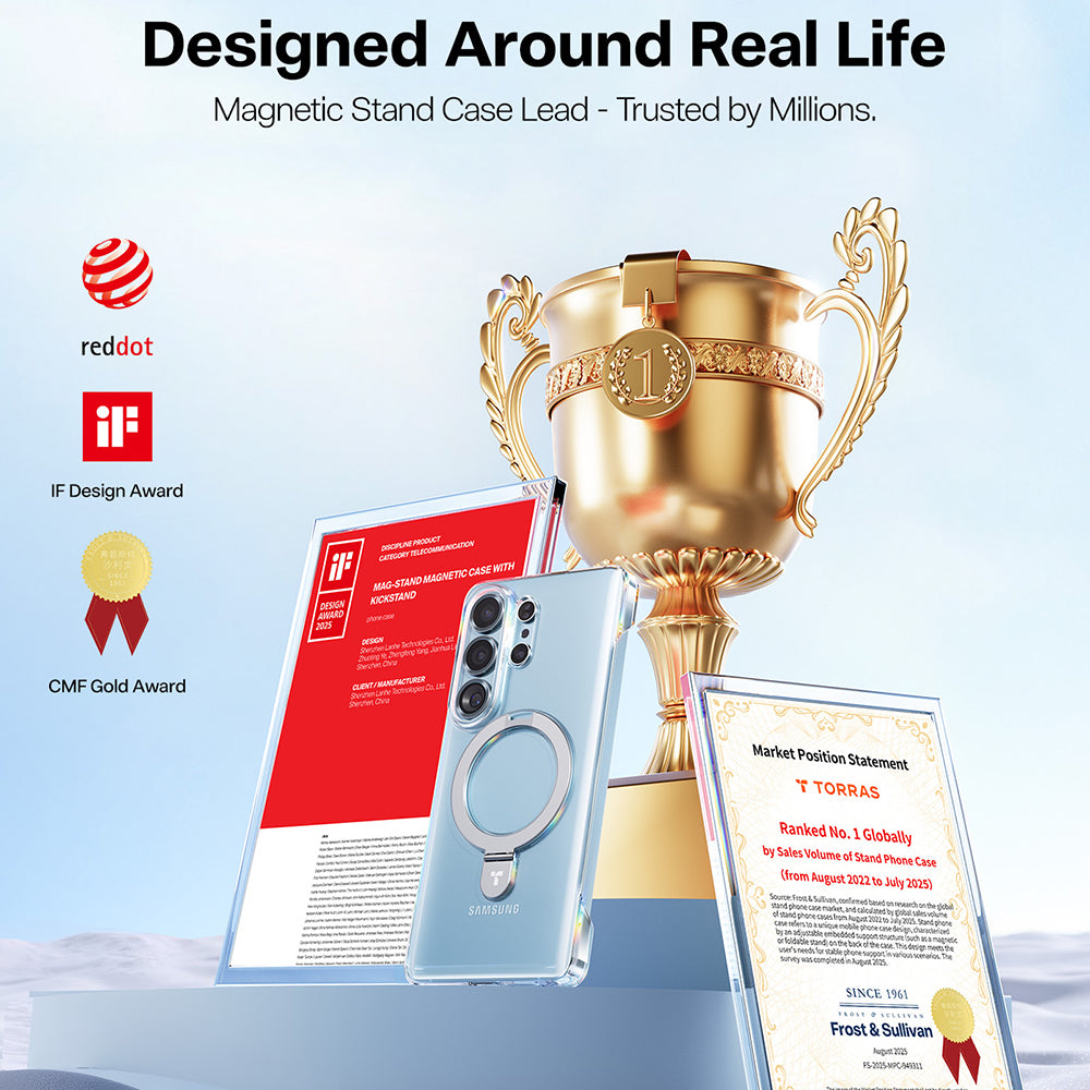 Husa MagSafe pentru Samsung Galaxy S26 Ultra, Torras, Ostand Slim, Transparenta