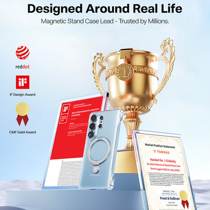 Husa MagSafe pentru Samsung Galaxy S26 Ultra, Torras, Ostand Slim, Transparenta
