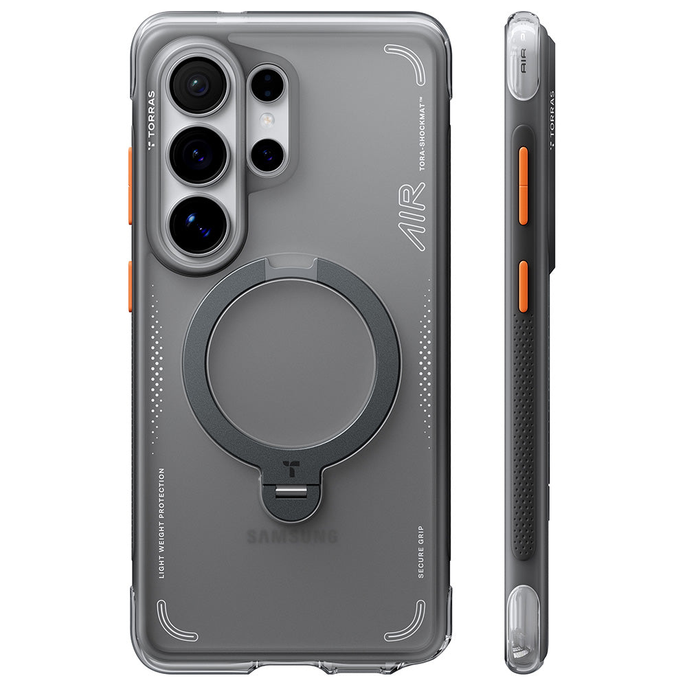 Husa MagSafe pentru Samsung Galaxy S26 Ultra, Torras, Ostand Spin Air, Gri
