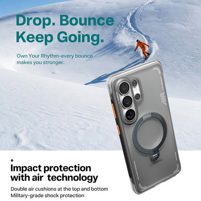 Husa MagSafe pentru Samsung Galaxy S26 Ultra, Torras, Ostand Spin Air, Gri