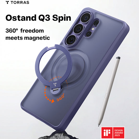 Husa MagSafe pentru Samsung Galaxy S26 Ultra, Torras, Ostand Spin, Mov