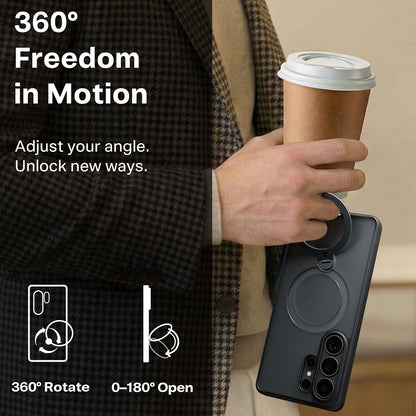 Husa MagSafe pentru Samsung Galaxy S26 Ultra, Torras, Ostand Spin, Neagra