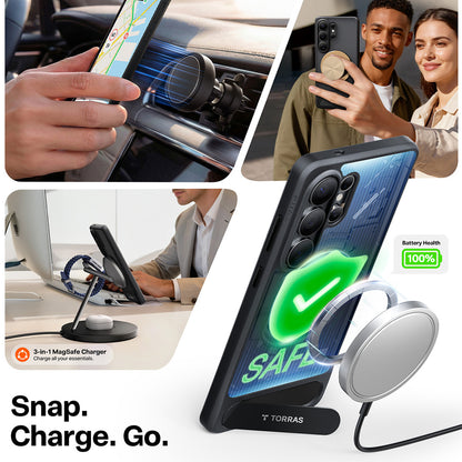 Husa MagSafe pentru Samsung Galaxy S26 Ultra, Torras, Pstand, Transparenta