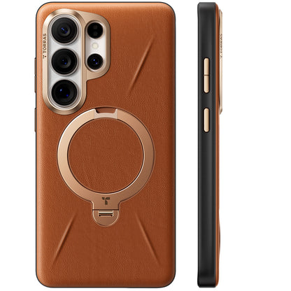 Husa MagSafe pentru Samsung Galaxy S26 Ultra, Torras, QPRO Leather, Maro