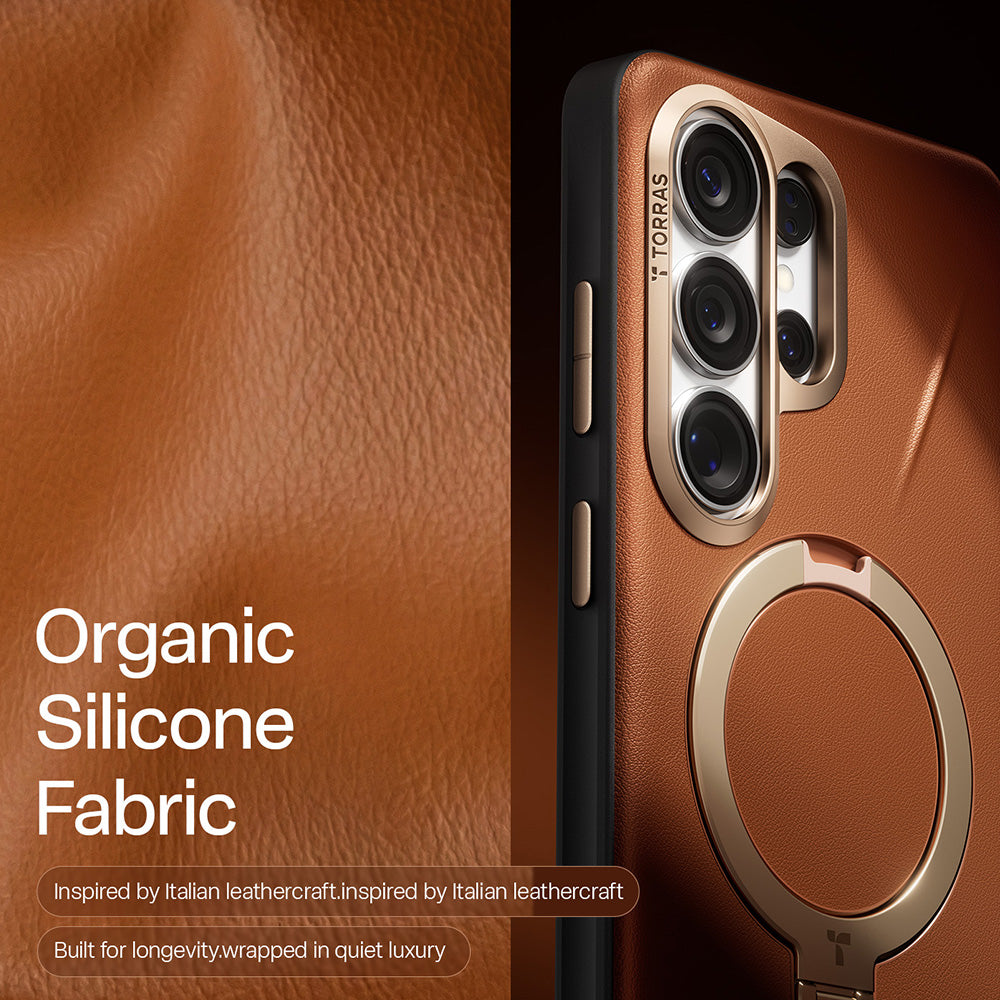 Husa MagSafe pentru Samsung Galaxy S26 Ultra, Torras, QPRO Leather, Maro