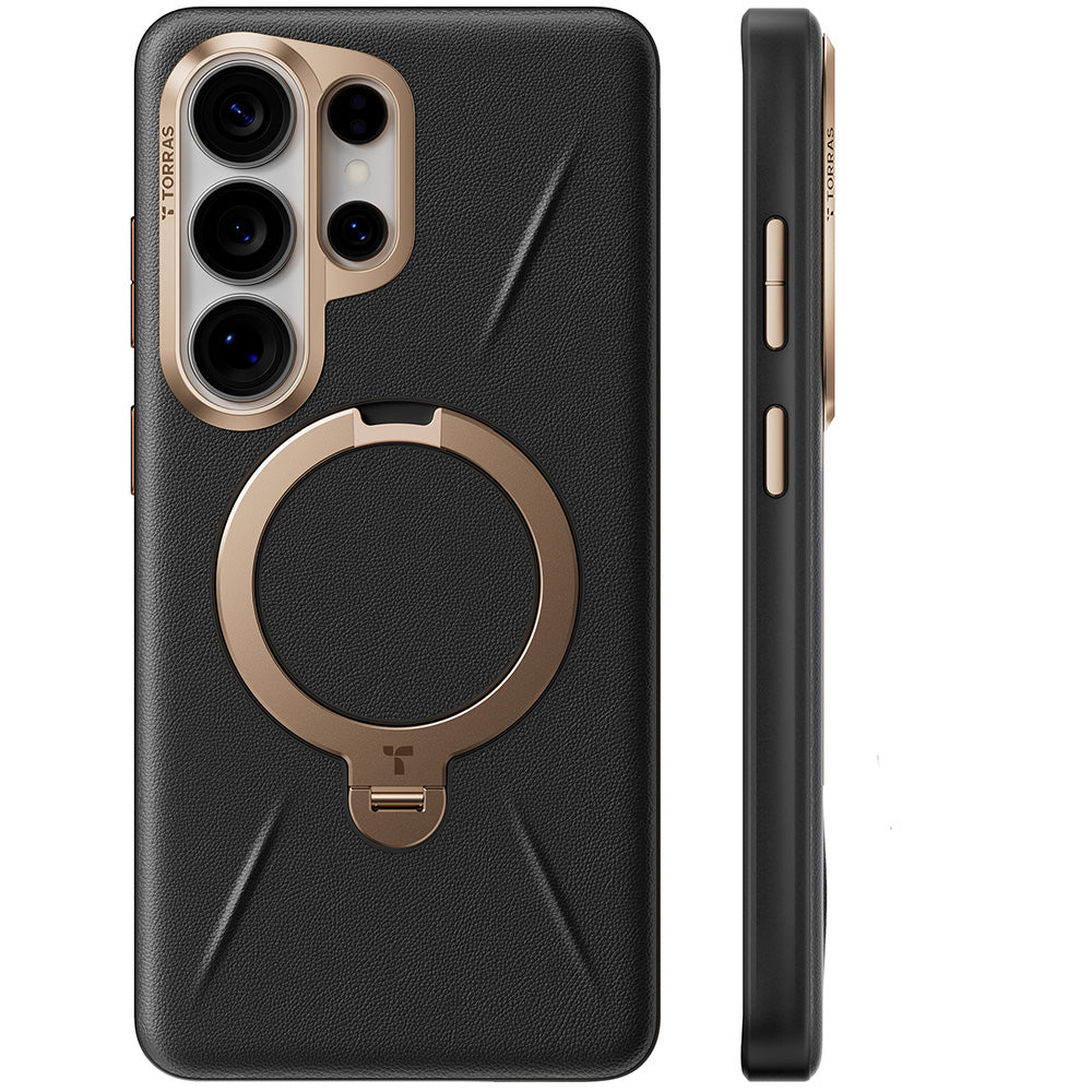 Husa MagSafe pentru Samsung Galaxy S26 Ultra, Torras, QPRO Leather, Neagra