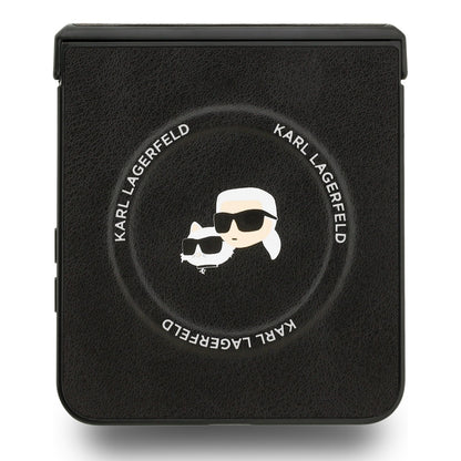 Husa MagSafe pentru Samsung Galaxy Z Flip7 F766, Karl Lagerfeld, Karl & Choupette Pins, Neagra