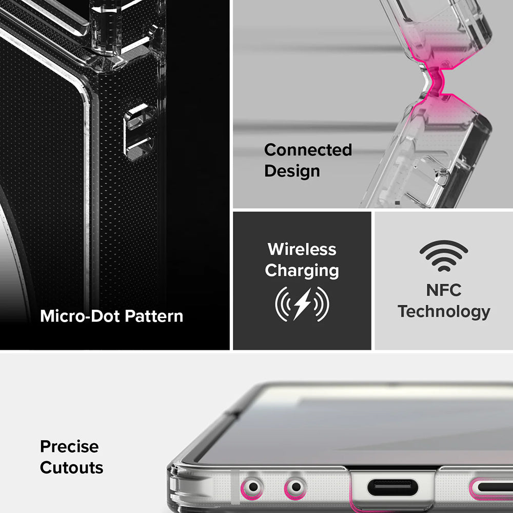 Husa MagSafe pentru Samsung Galaxy Z Flip7 F766, Ringke, Fusion, Transparenta