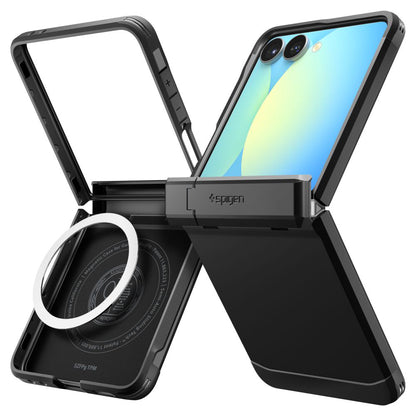 Husa MagSafe pentru Samsung Galaxy Z Flip7 F766, Spigen, Tough Armor Pro, Neagra ACS09561