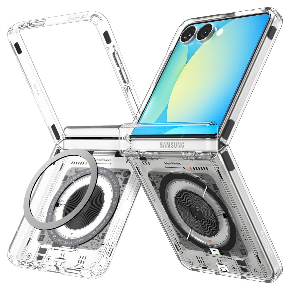 Husa MagSafe pentru Samsung Galaxy Z Flip7 F766, Spigen, Ultra Hybrid Pro Neo One, Transparenta ACS09560