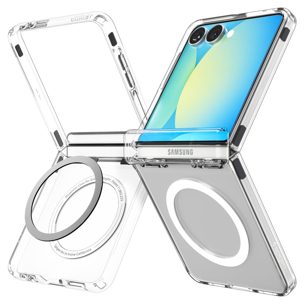 Husa MagSafe pentru Samsung Galaxy Z Flip7 F766, Spigen, Ultra Hybrid Pro, Transparenta ACS09559