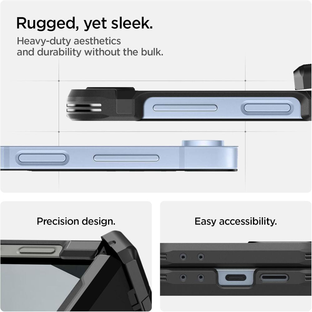 Husa MagSafe pentru Samsung Galaxy Z Flip7 FE F761 / Z Flip6 F741, Spigen, Tough Armor Pro, Neagra ACS09807