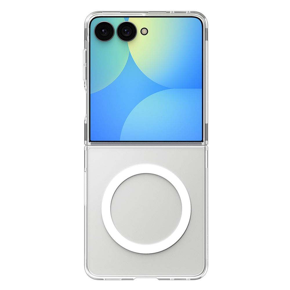 Husa MagSafe pentru Samsung Galaxy Z Flip8 F776, Spigen, Air Skin, Transparenta Alba ACS11521