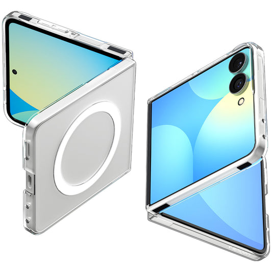 Husa MagSafe pentru Samsung Galaxy Z Flip8 F776, Spigen, Air Skin, Transparenta Alba ACS11521