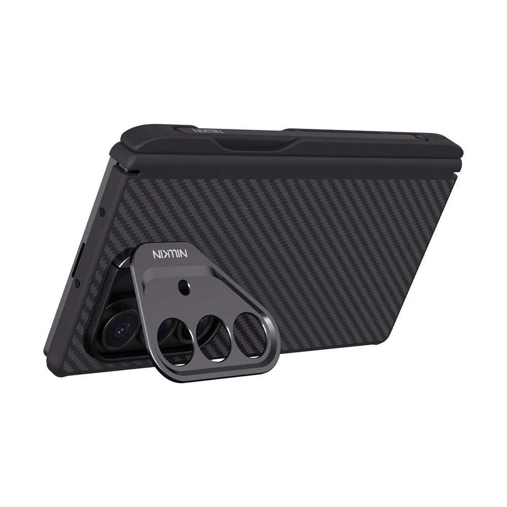 Husa MagSafe pentru Samsung Galaxy Z Fold7 F966, Nillkin, CarboProp with Camera Cutout and S-Pen Holder, Neagra
