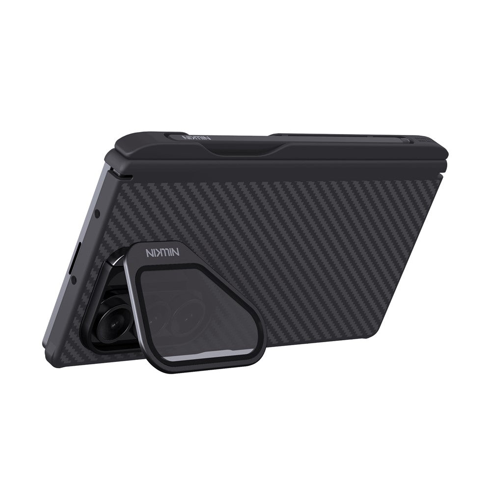 Husa MagSafe pentru Samsung Galaxy Z Fold7 F966, Nillkin, CarboProp with Transparent Black Lens Cover and S-Pen Holder, Neagra