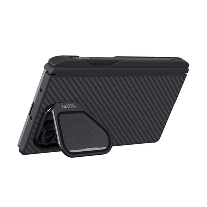 Husa MagSafe pentru Samsung Galaxy Z Fold7 F966, Nillkin, CarboProp with Transparent Black Lens Cover and S-Pen Holder, Neagra