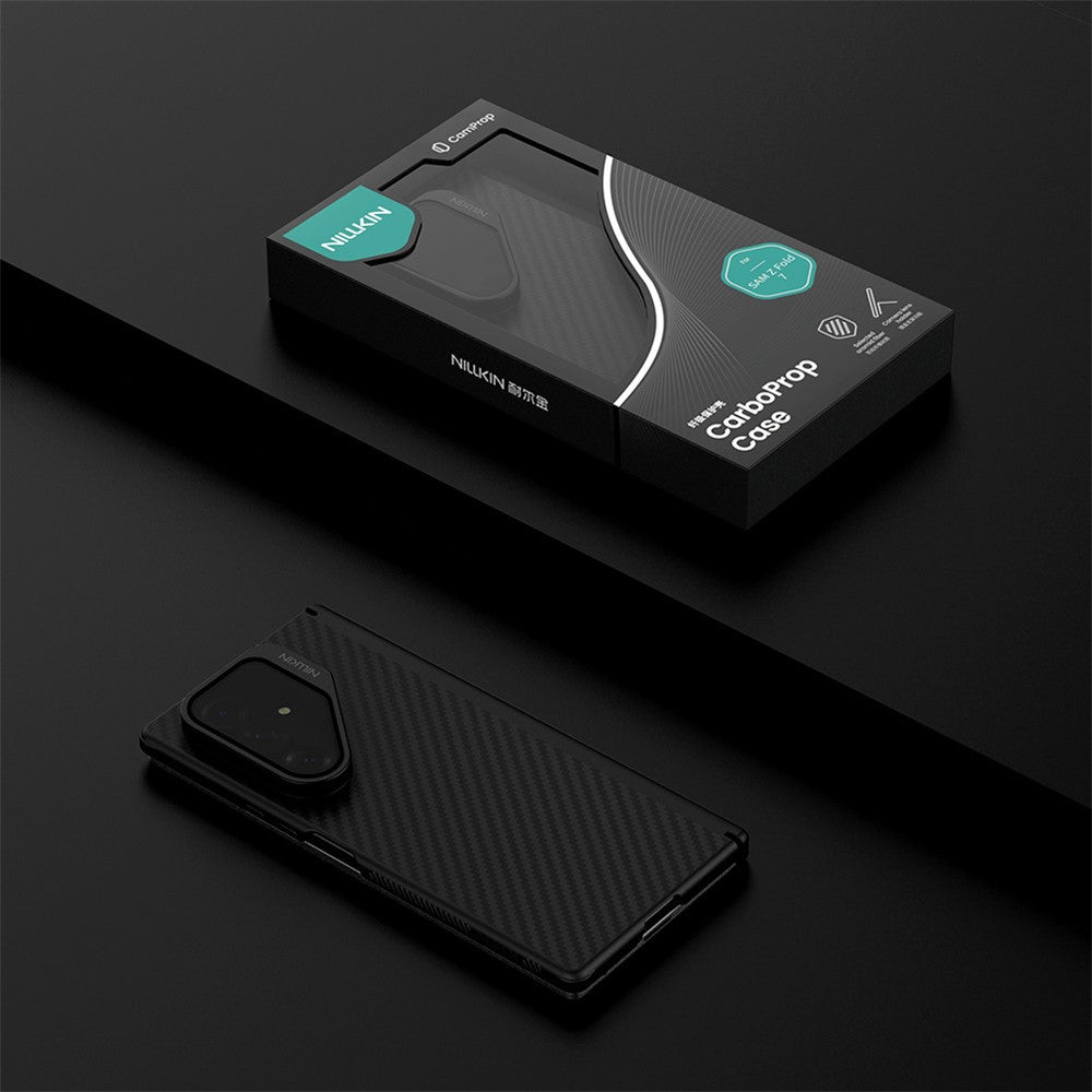Husa MagSafe pentru Samsung Galaxy Z Fold7 F966, Nillkin, CarboProp with Transparent Black Lens Cover, Neagra