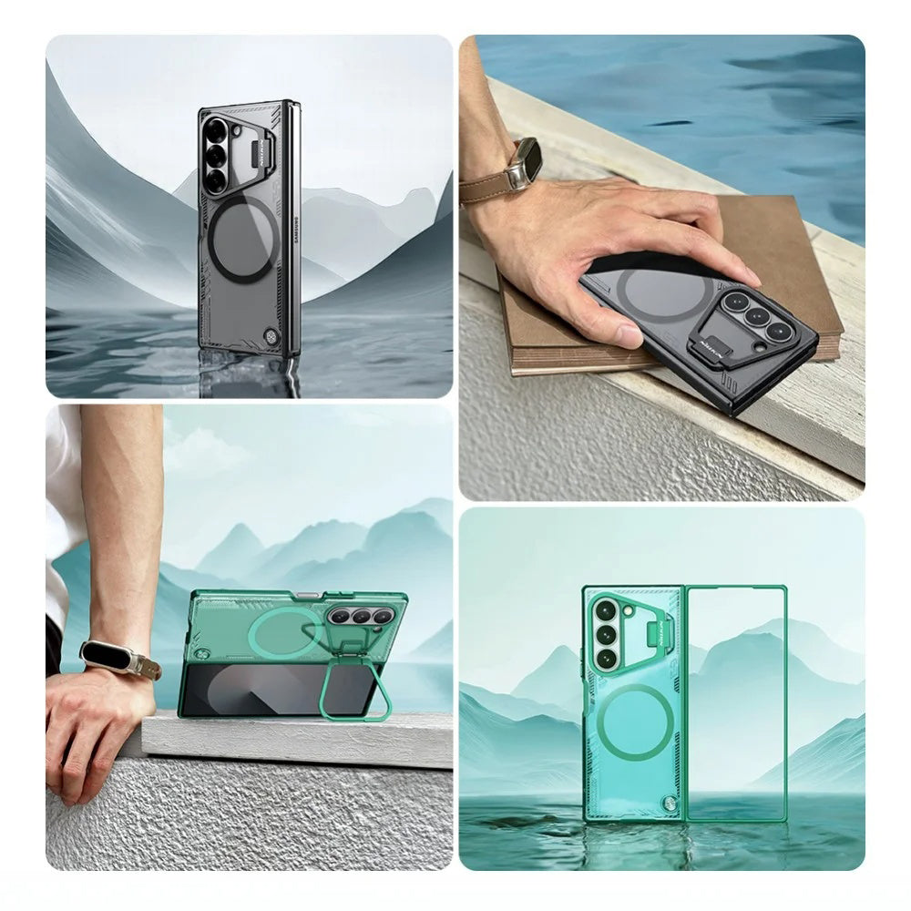 Husa MagSafe pentru Samsung Galaxy Z Fold7 F966, Nillkin, Iceblade Prop with Camera Cutout, Gri