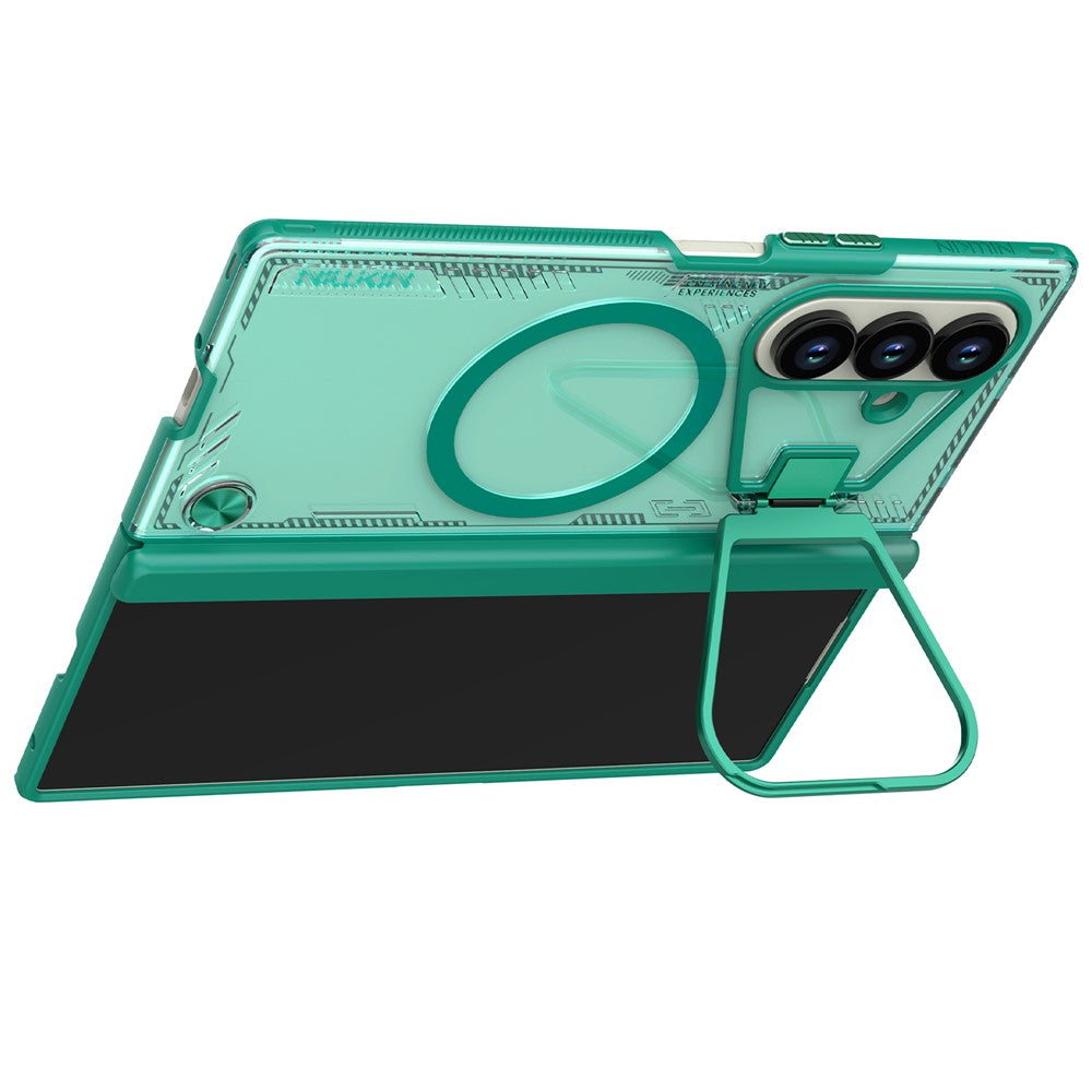 Husa MagSafe pentru Samsung Galaxy Z Fold7 F966, Nillkin, Iceblade Prop with Camera Cutout, Verde