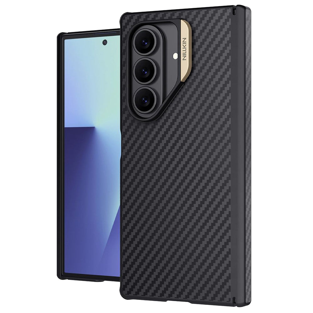 Husa MagSafe pentru Samsung Galaxy Z Fold7 F966, Nillkin, Synthetic Fiber Pro, Neagra Aurie