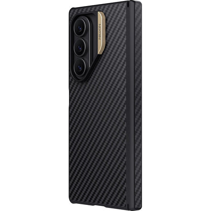 Husa MagSafe pentru Samsung Galaxy Z Fold7 F966, Nillkin, Synthetic Fiber Pro, Neagra Aurie