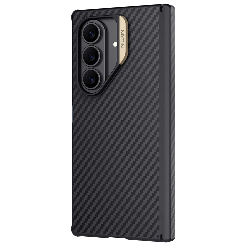 Husa MagSafe pentru Samsung Galaxy Z Fold7 F966, Nillkin, Synthetic Fiber Pro, Neagra Aurie