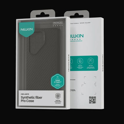 Husa MagSafe pentru Samsung Galaxy Z Fold7 F966, Nillkin, Synthetic Fiber Pro, Neagra