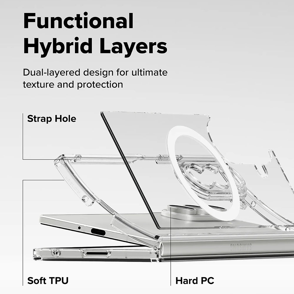 Husa MagSafe pentru Samsung Galaxy Z Fold7 F966, Ringke, Fusion, Transparenta