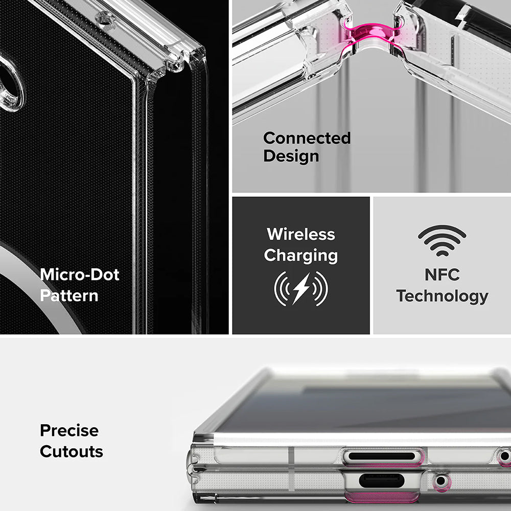 Husa MagSafe pentru Samsung Galaxy Z Fold7 F966, Ringke, Fusion, Transparenta