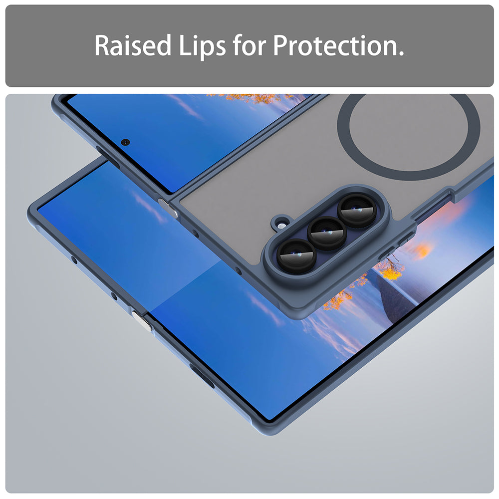 Husa MagSafe pentru Samsung Galaxy Z Fold7 F966, Techsuit, HaloFrost II, Bleumarin