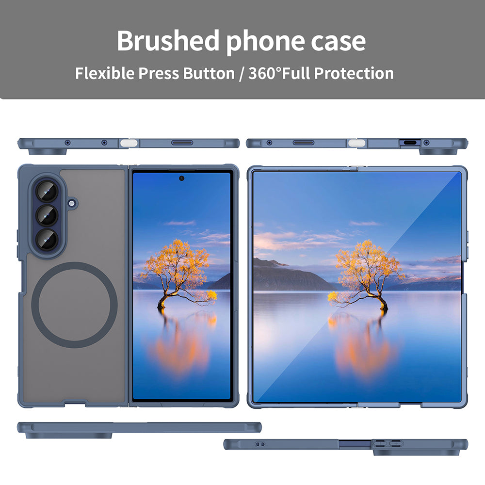 Husa MagSafe pentru Samsung Galaxy Z Fold7 F966, Techsuit, HaloFrost II, Bleumarin